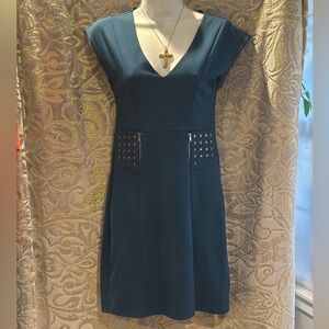 ✨ BluHeaven Teal Studded Dress – Size Small | Chic Above-the-Knee Dress ✨